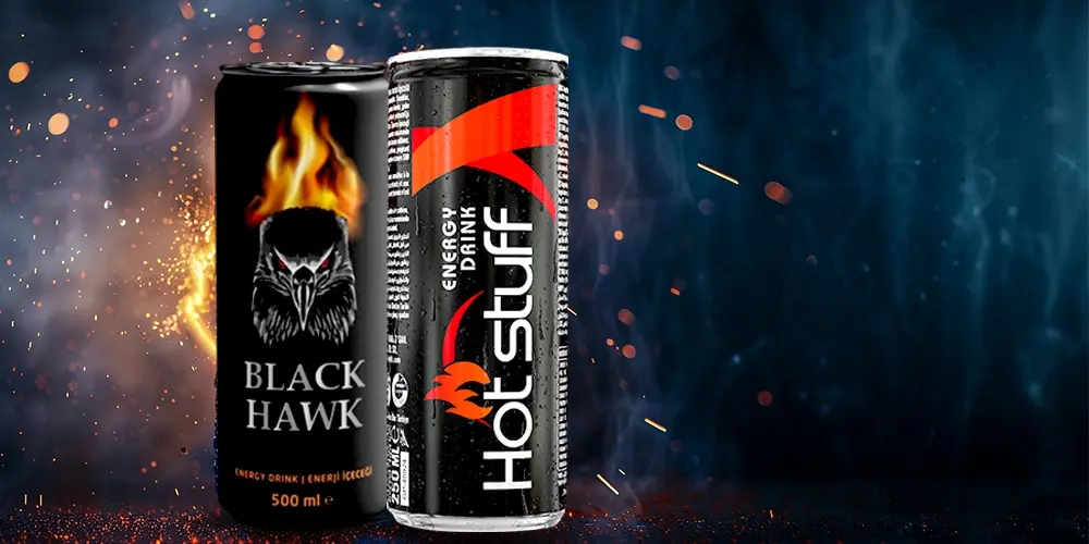 Black Hawk and Hot Stuff energy drinks offering bold flavours and intense energy boosts.